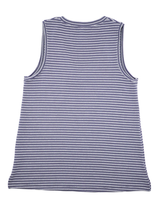 Women's Soft Purple Sleeveless Striped V Neck Tank Top Tee Shirt - Bad Boy Mowers
