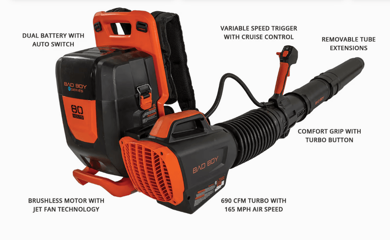 Load image into Gallery viewer, BAD BOY MOWERS E-SERIES 80V BRUSHLESS DUAL PORT BACKPACK BLOWER - Bad Boy Mowers
