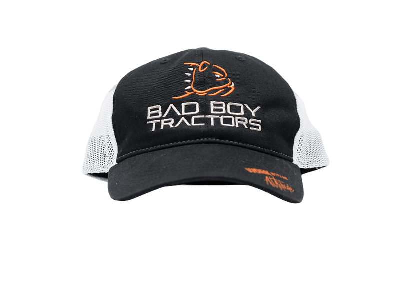 Load image into Gallery viewer, Black and White Bad Boy Tractors Work With An Attitude Hat - Bad Boy Mowers
